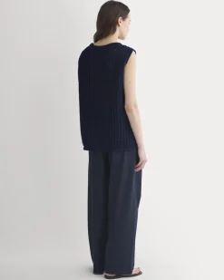Open-Knit Tunic Vest in Elevated Cotton