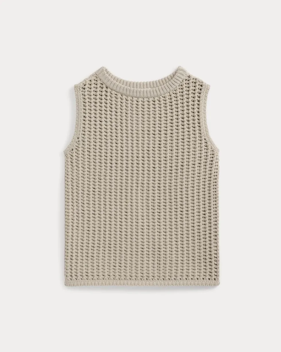Open-Knit Tunic Vest in Elevated Cotton