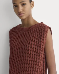 Open-Knit Tunic Vest in Elevated Cotton