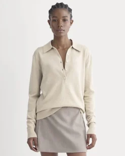 Oversized Polo Sweater in Cotton Merino