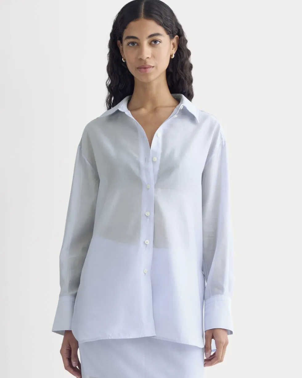 Oversized Shirt in Cotton-Silk Organza