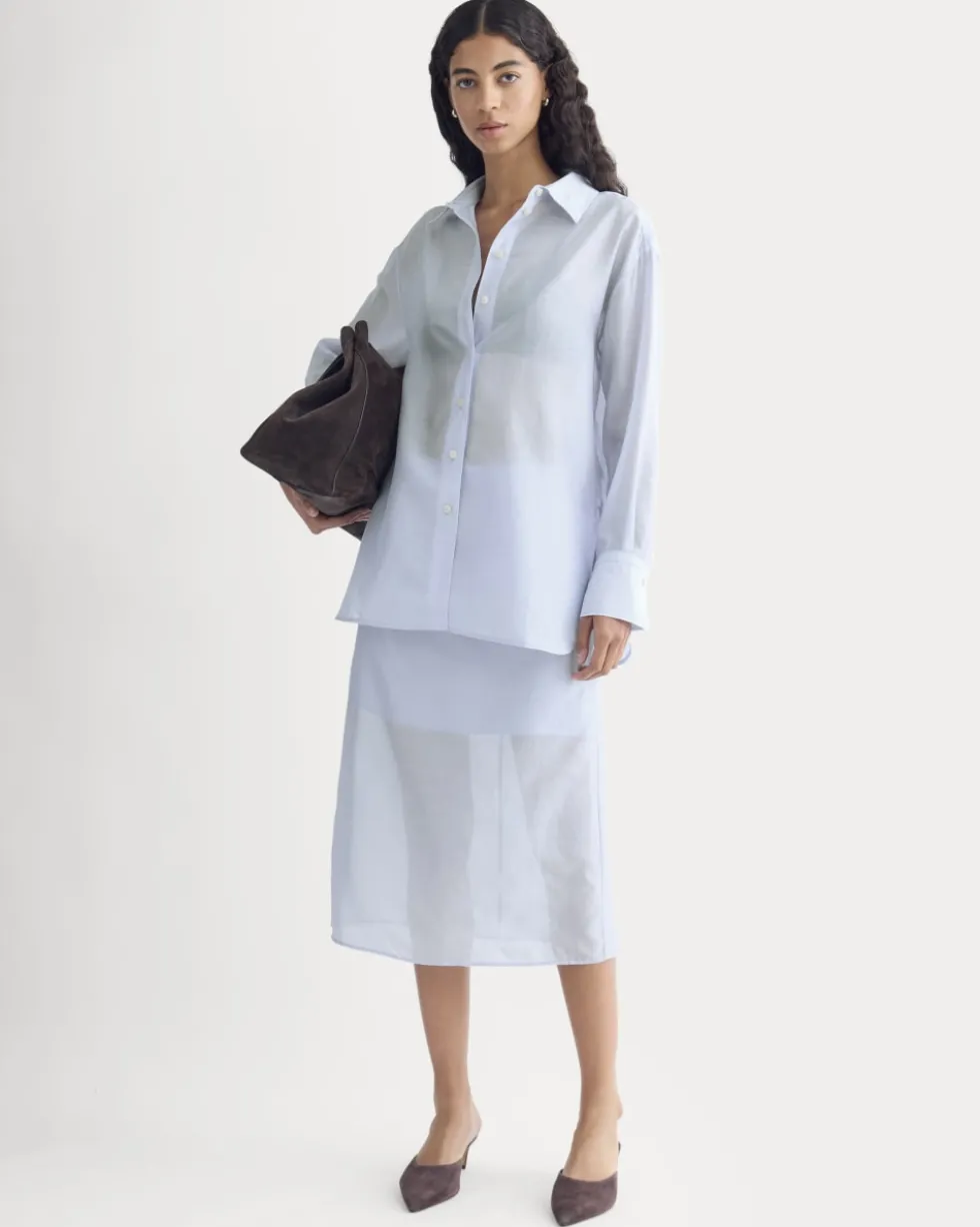 Oversized Shirt in Cotton-Silk Organza