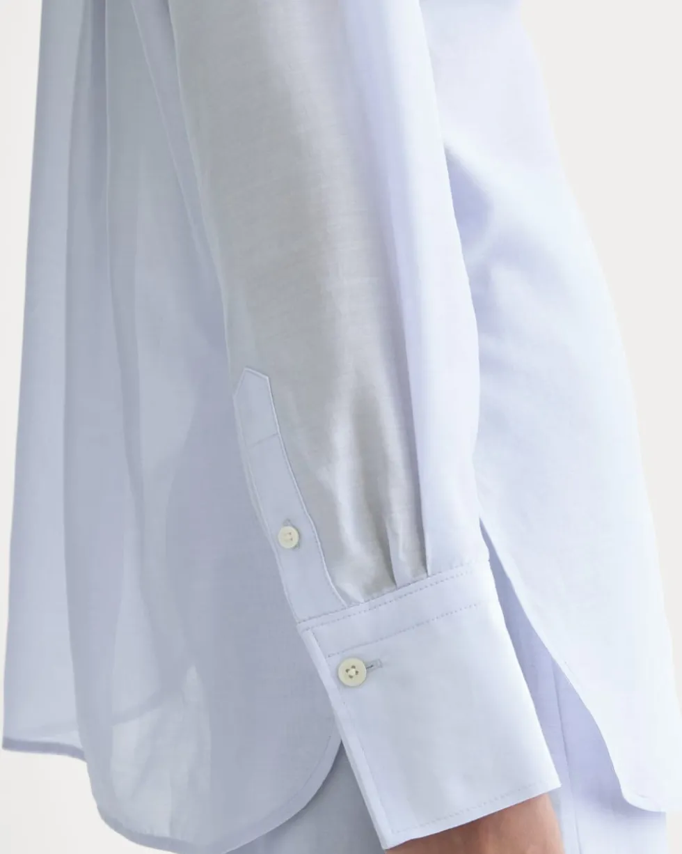 Oversized Shirt in Cotton-Silk Organza