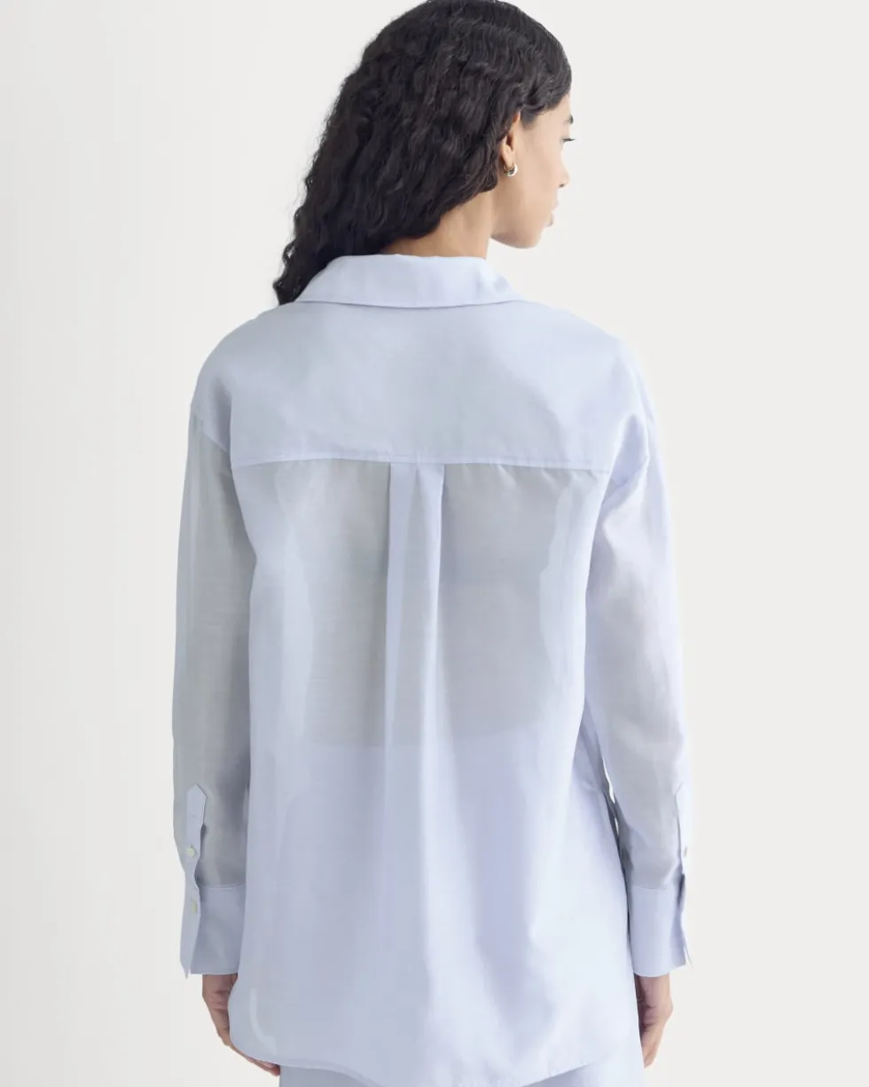 Oversized Shirt in Cotton-Silk Organza
