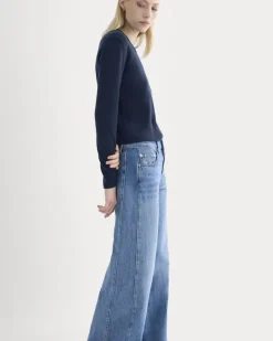 Paneled Wide-Leg Jean