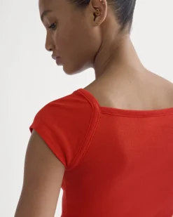 RetroSoft Cotton Square-Neck Tee
