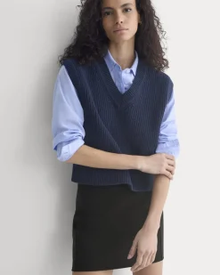 Ribbed V-Neck Vest in Everyday Cotton