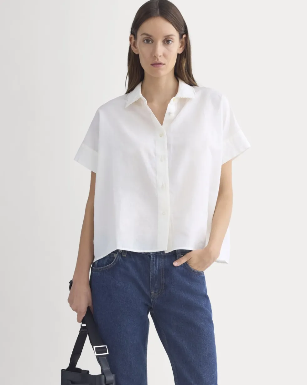 Scalloped-Collar Square Shirt