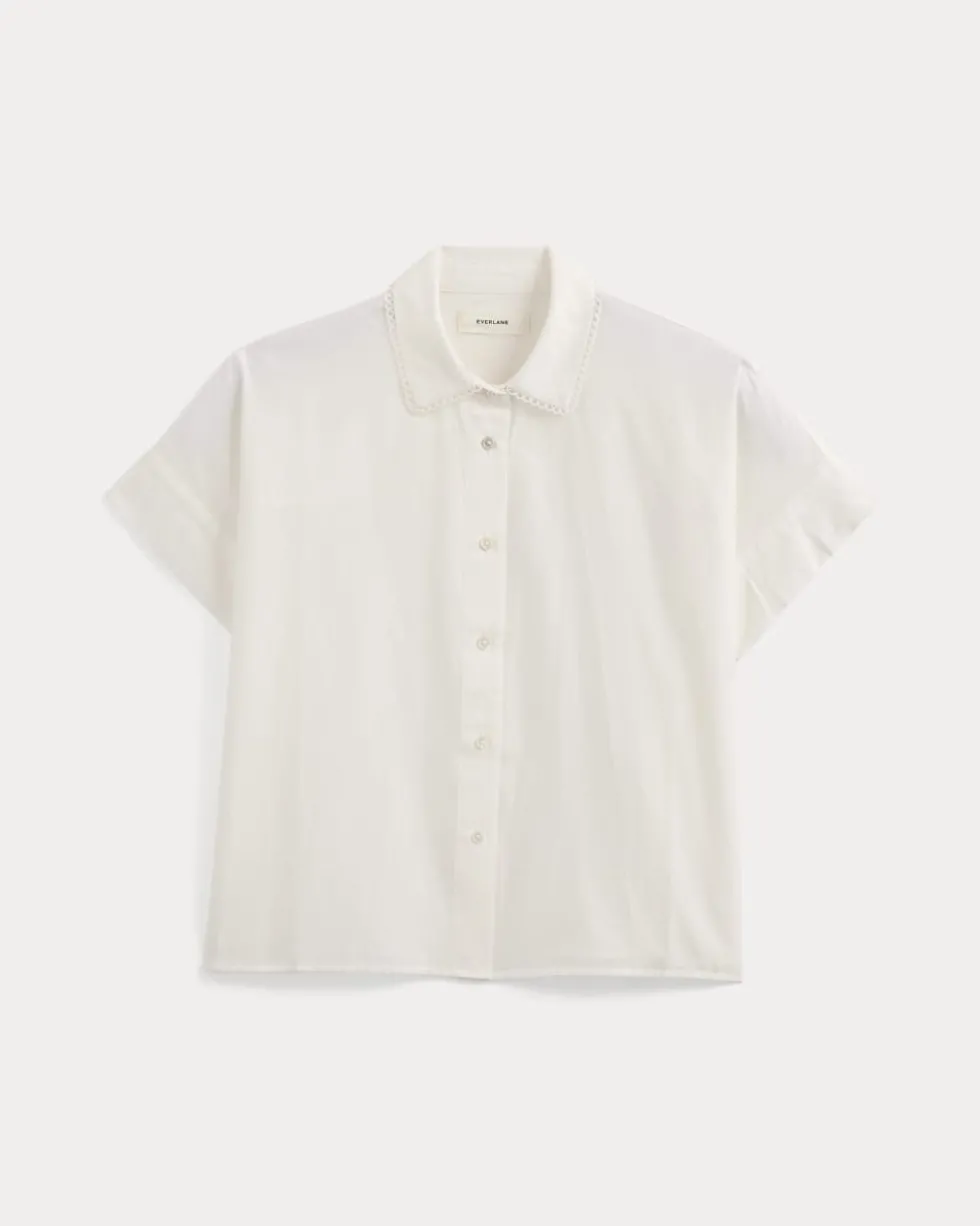 Scalloped-Collar Square Shirt
