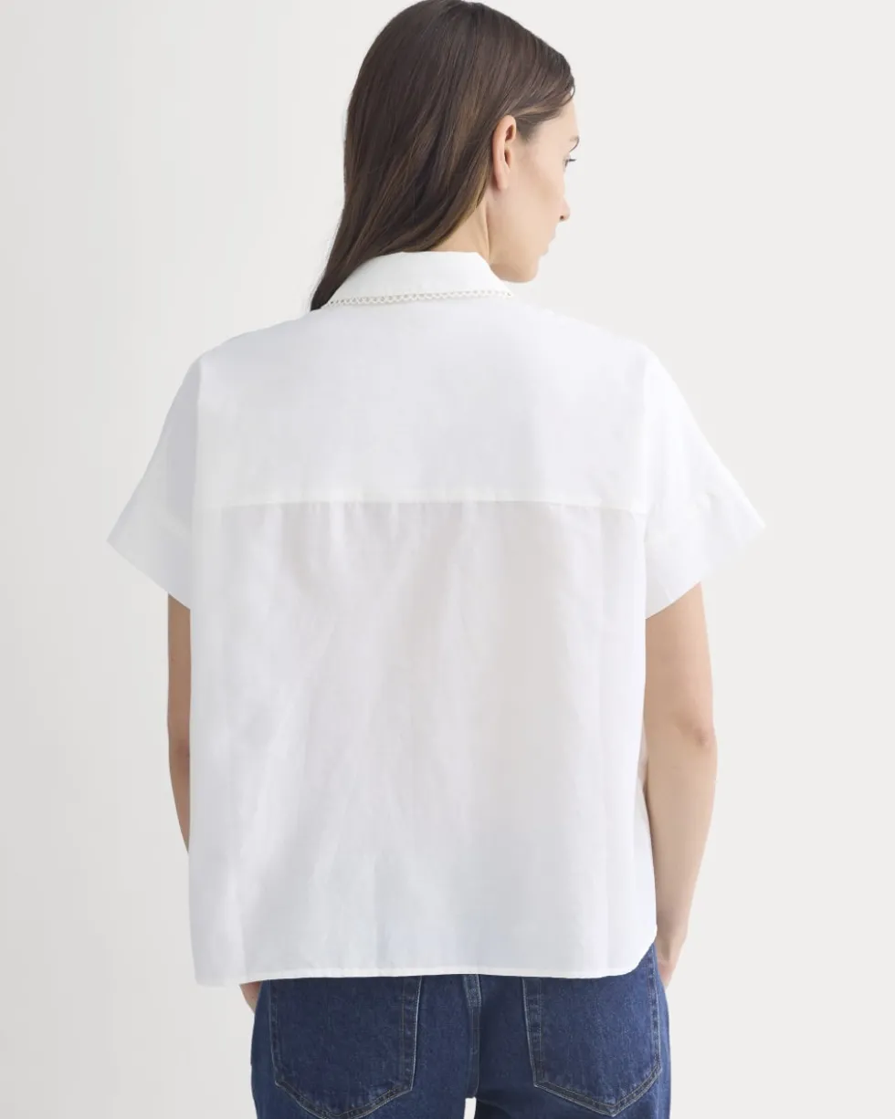 Scalloped-Collar Square Shirt