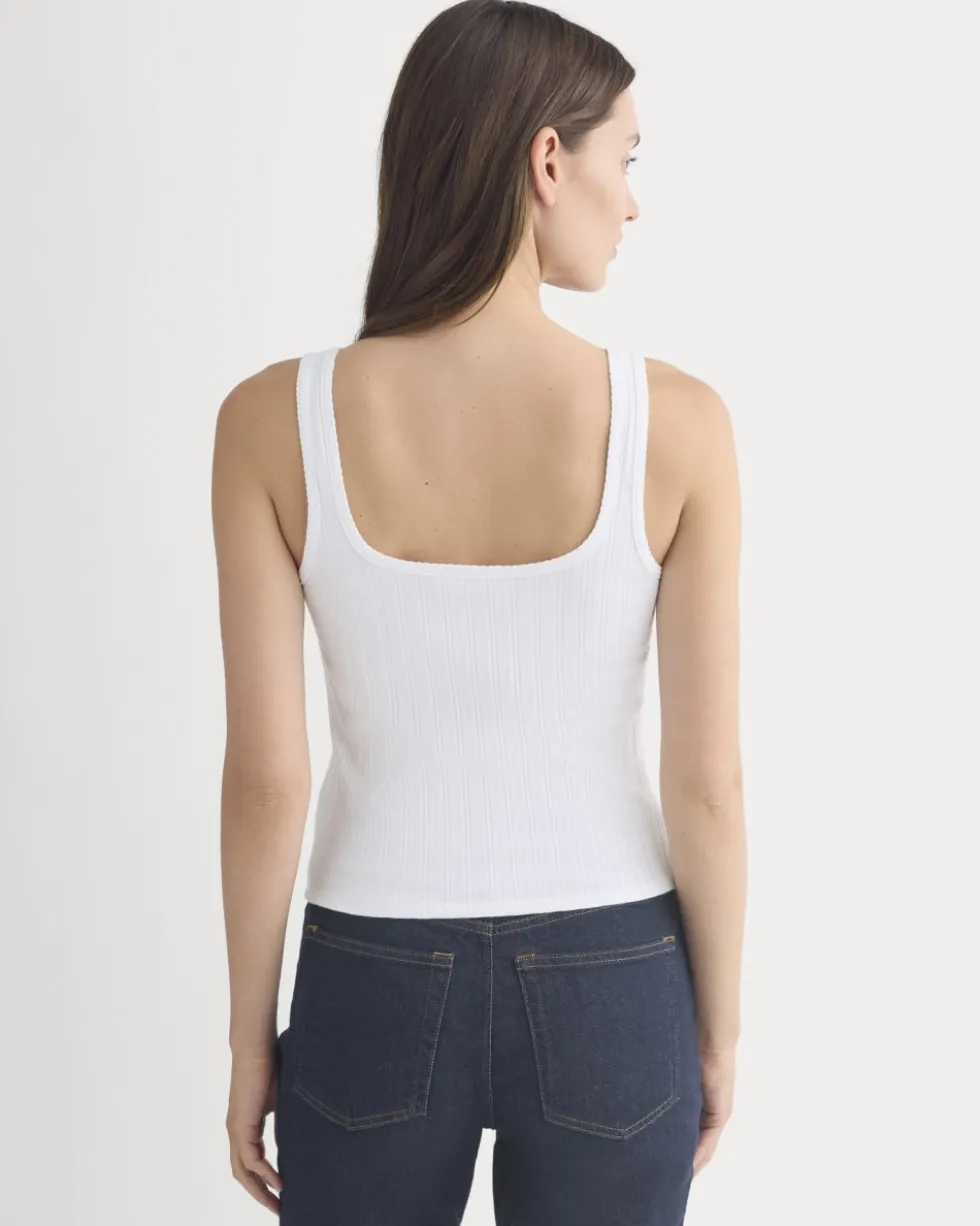 Scoop-Neck Tank in Pointelle