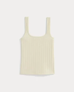 Scoop-Neck Tank in Pointelle