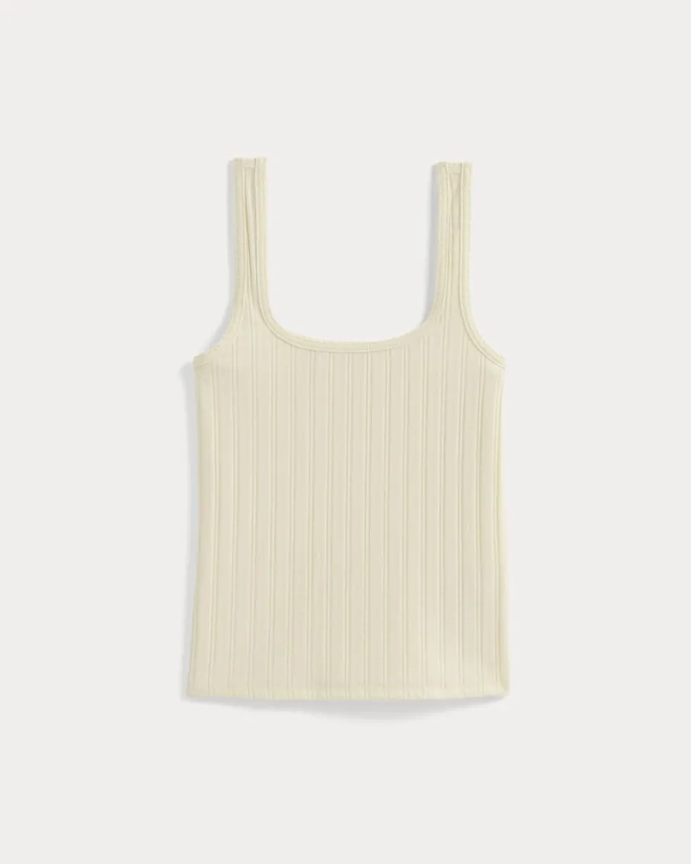 Scoop-Neck Tank in Pointelle