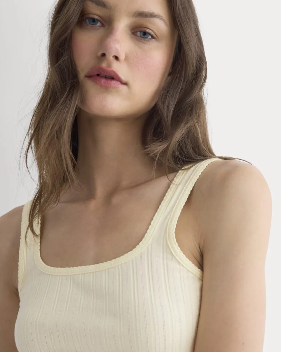 Scoop-Neck Tank in Pointelle