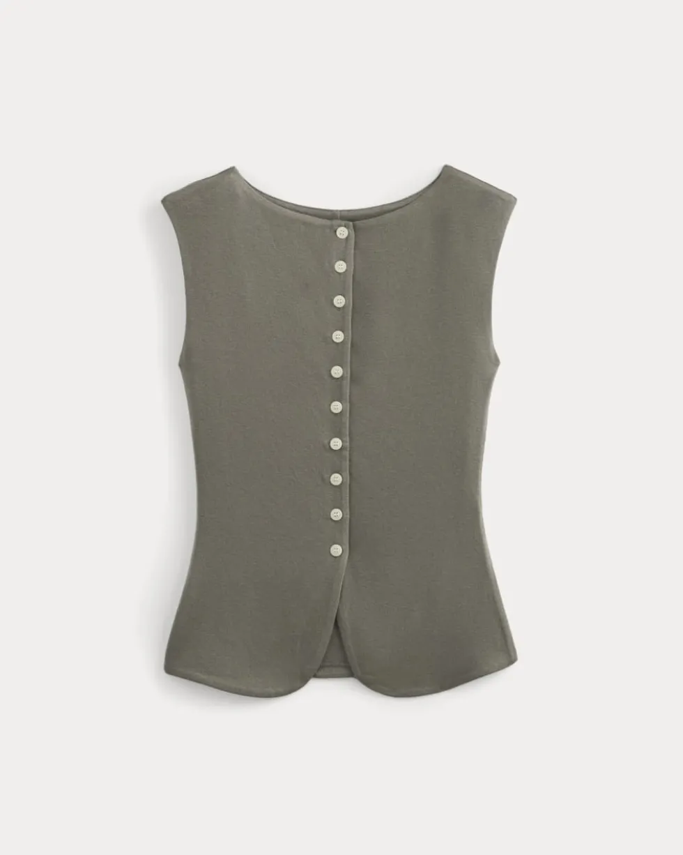 Sleeveless Button-Up in Butterluxe
