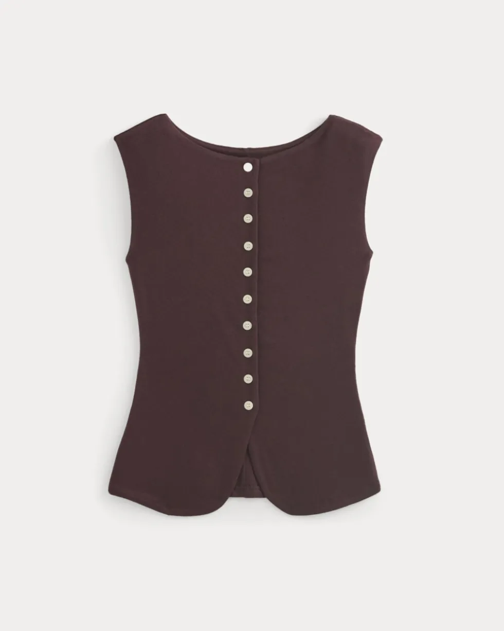 Sleeveless Button-Up in Butterluxe