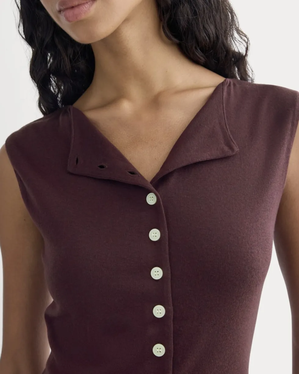 Sleeveless Button-Up in Butterluxe