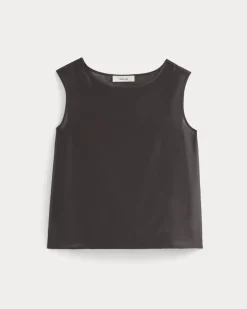 Sleeveless Top in Cotton-Silk Organza