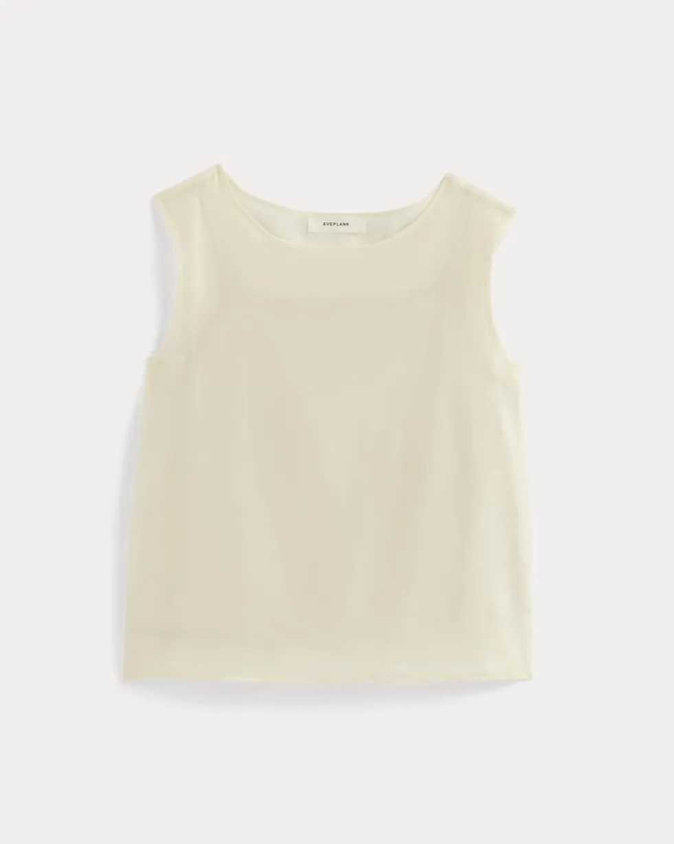 Sleeveless Top in Cotton-Silk Organza