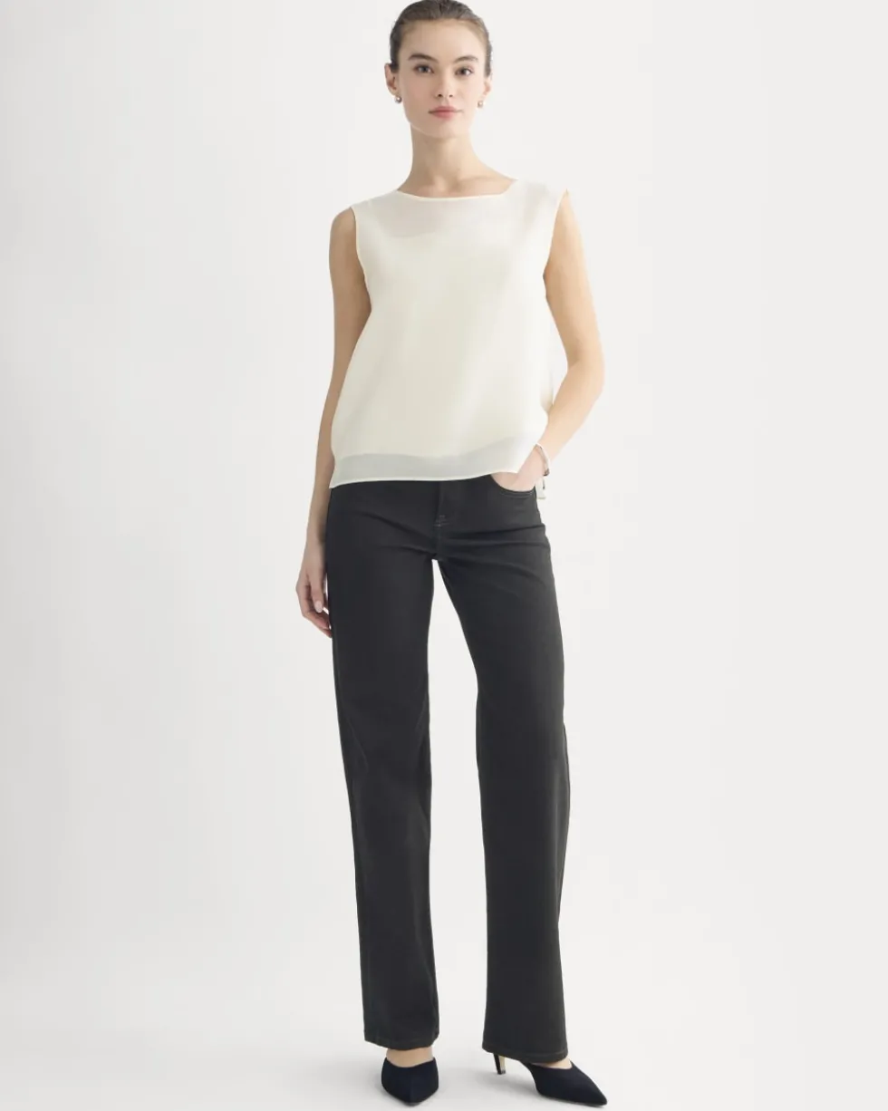 Sleeveless Top in Cotton-Silk Organza