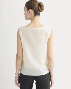 Sleeveless Top in Cotton-Silk Organza