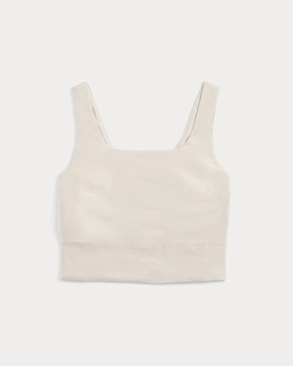 Square Tank in Stretch Linen