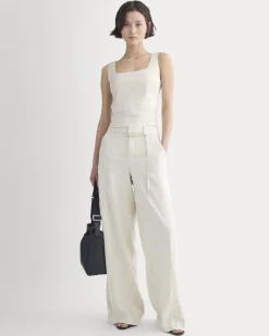 Square Tank in Stretch Linen