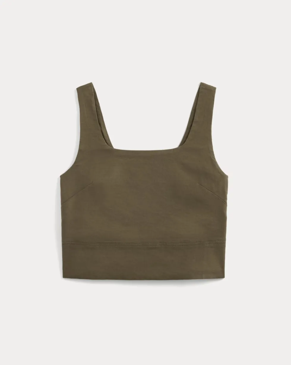 Square Tank in Stretch Linen