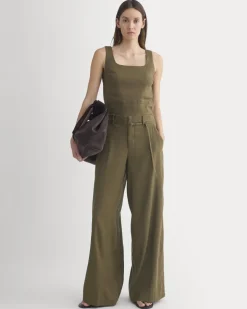 Square Tank in Stretch Linen
