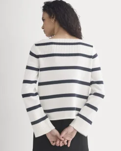 Striped Boatneck Sweater in Everyday Cotton