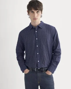 Textured Voile Button-Up Shirt