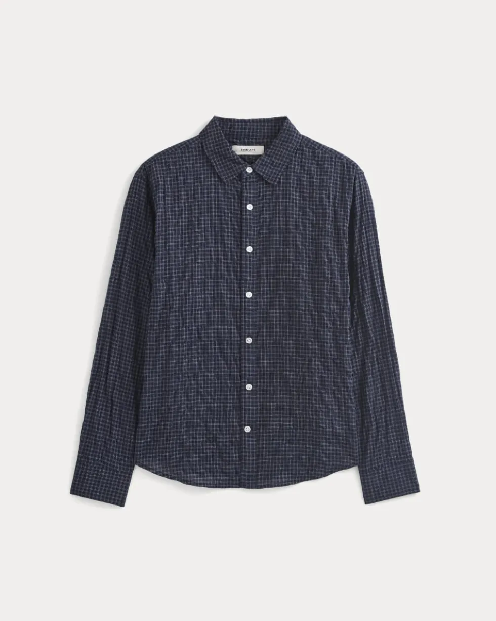 Textured Voile Button-Up Shirt