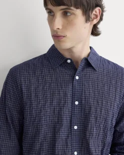 Textured Voile Button-Up Shirt