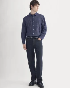 Textured Voile Button-Up Shirt