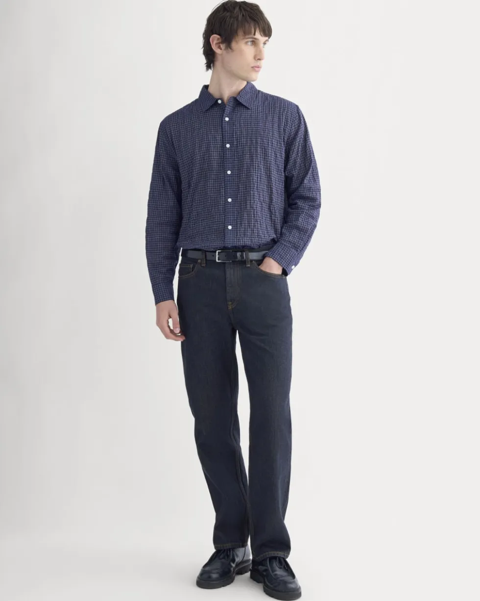 Textured Voile Button-Up Shirt