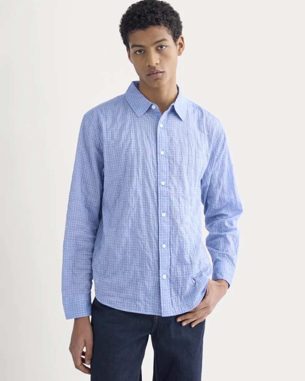 Textured Voile Button-Up Shirt