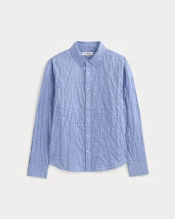 Textured Voile Button-Up Shirt