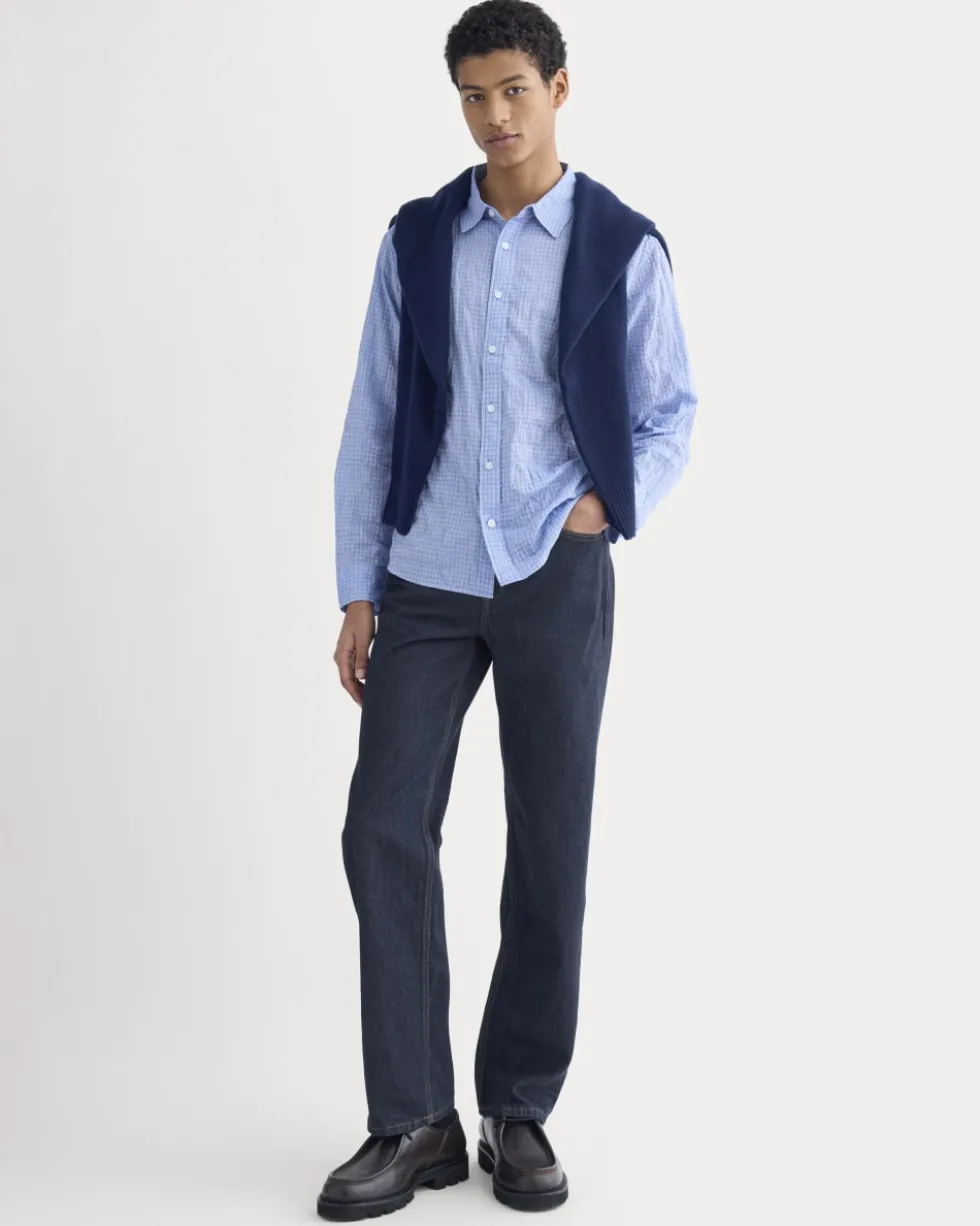 Textured Voile Button-Up Shirt