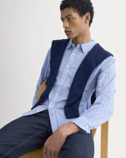 Textured Voile Button-Up Shirt