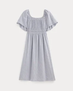 The Flutter-Sleeve Dress in Stretch Linen