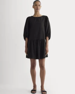 The Gauze Puff-Sleeve Mini Dress