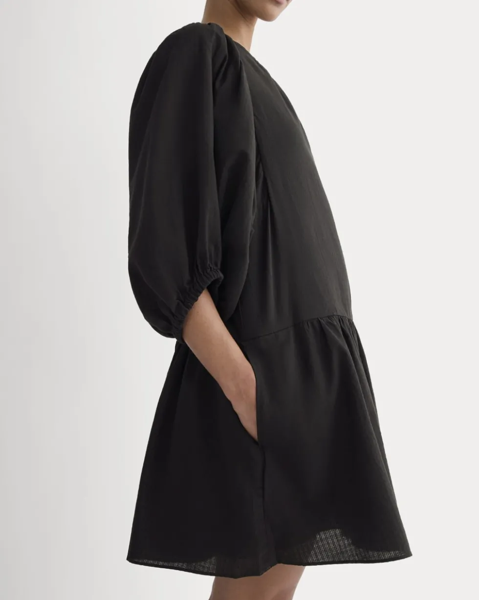 The Gauze Puff-Sleeve Mini Dress