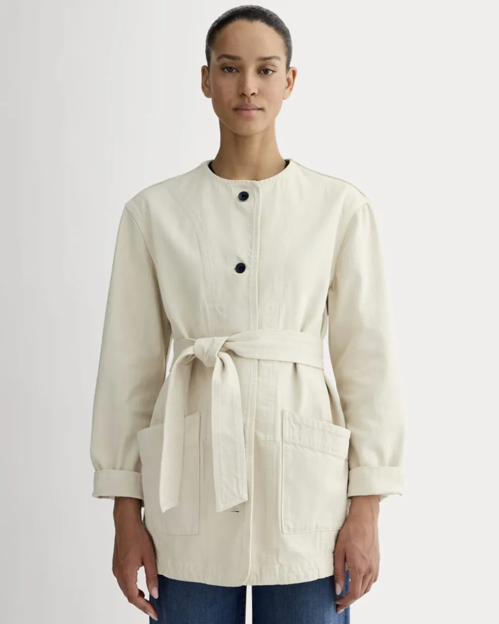 The Long Denim Barrel Jacket
