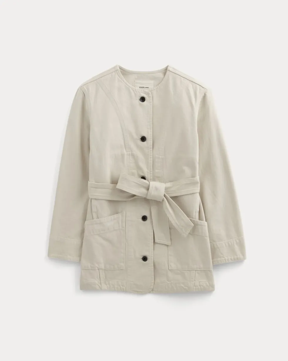 The Long Denim Barrel Jacket