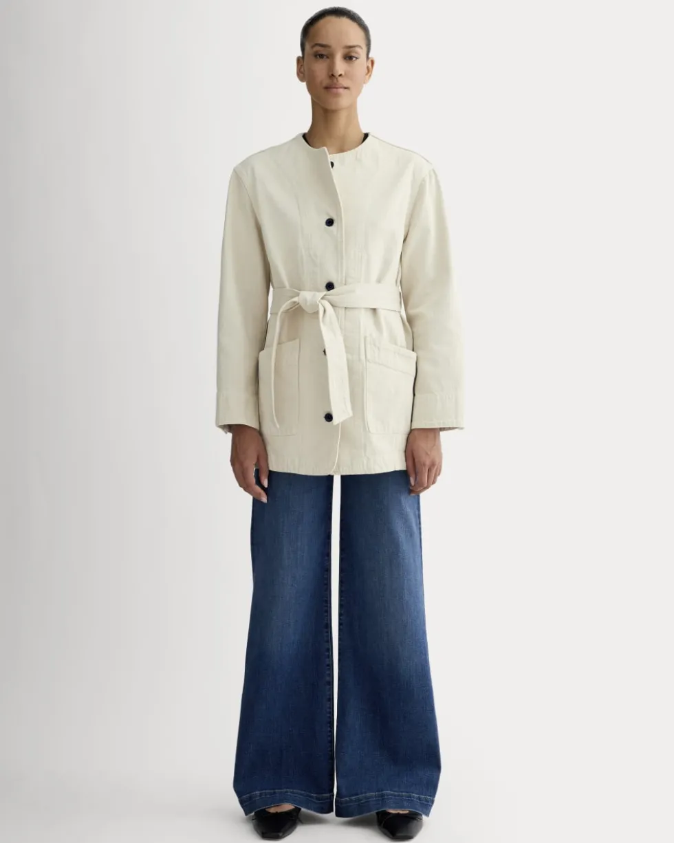 The Long Denim Barrel Jacket