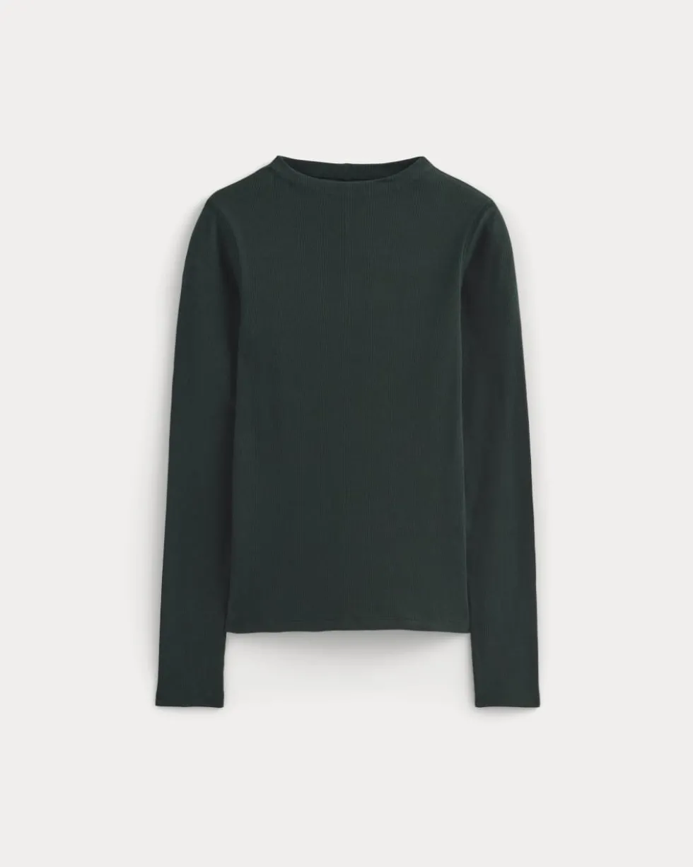 The Luxe Rib Funnel-Neck Tee