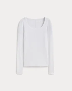 The Luxe Rib Long-Sleeve Scoop-Neck Tee