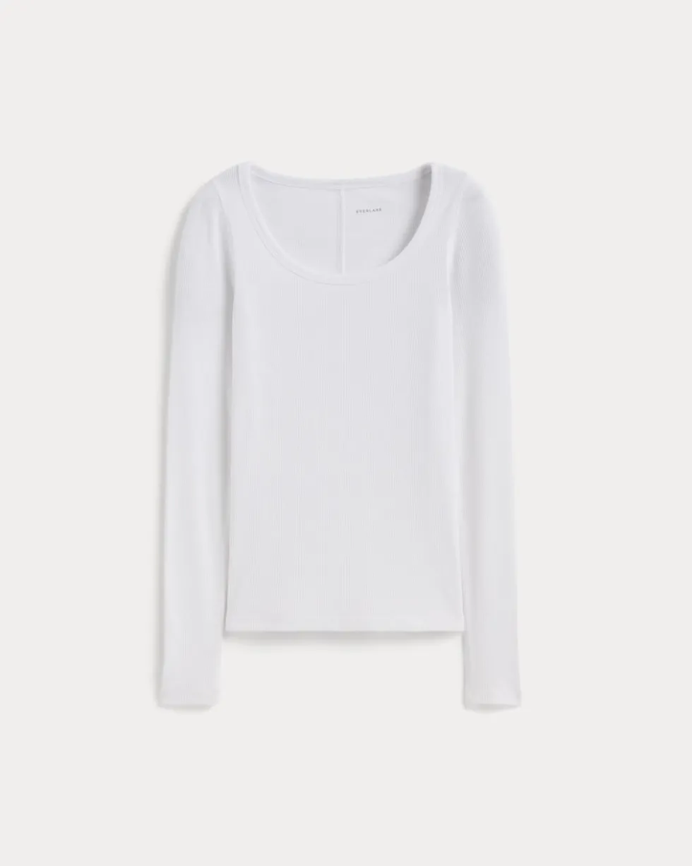 The Luxe Rib Long-Sleeve Scoop-Neck Tee
