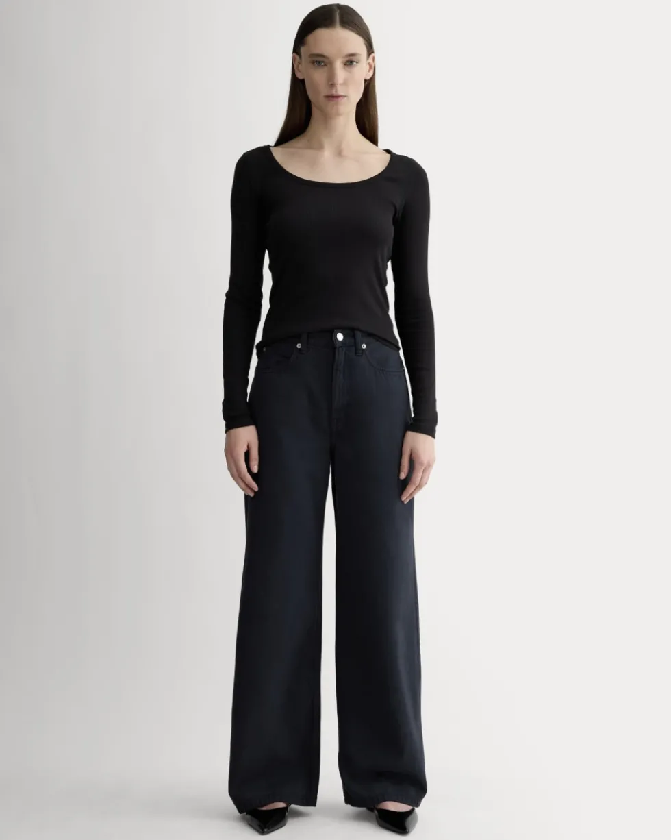 The Luxe Rib Long-Sleeve Scoop-Neck Tee