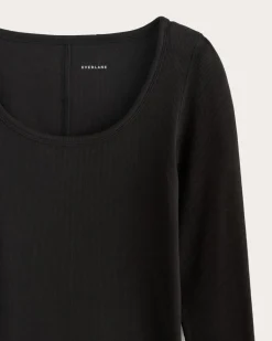 The Luxe Rib Long-Sleeve Scoop-Neck Tee